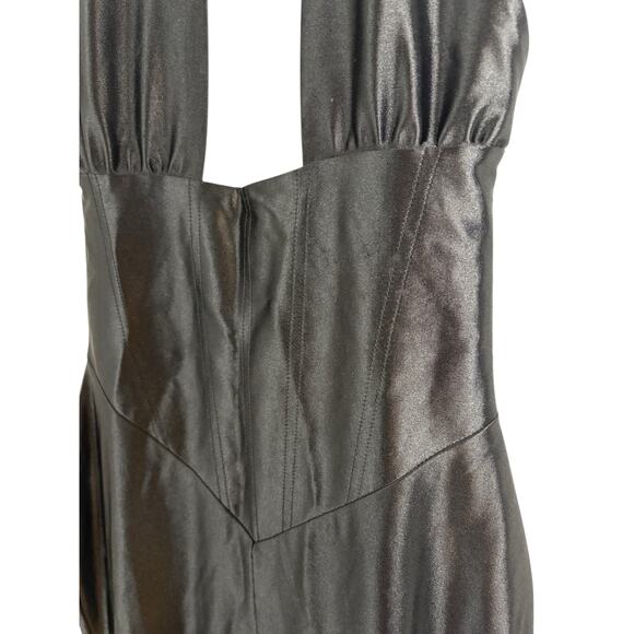 Retrofete Charity Gown Maxi Halter Neck Party Formal Gala Prom Classy Elegant XS - Picture 6 of 11